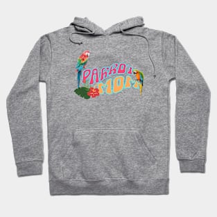 Funny Retro Wavy Font Tropical Bird Lover Macaw Parrot Mom Hoodie